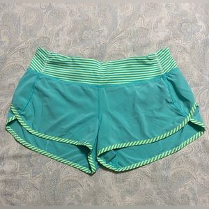 Size 6 teal lululemon shorts